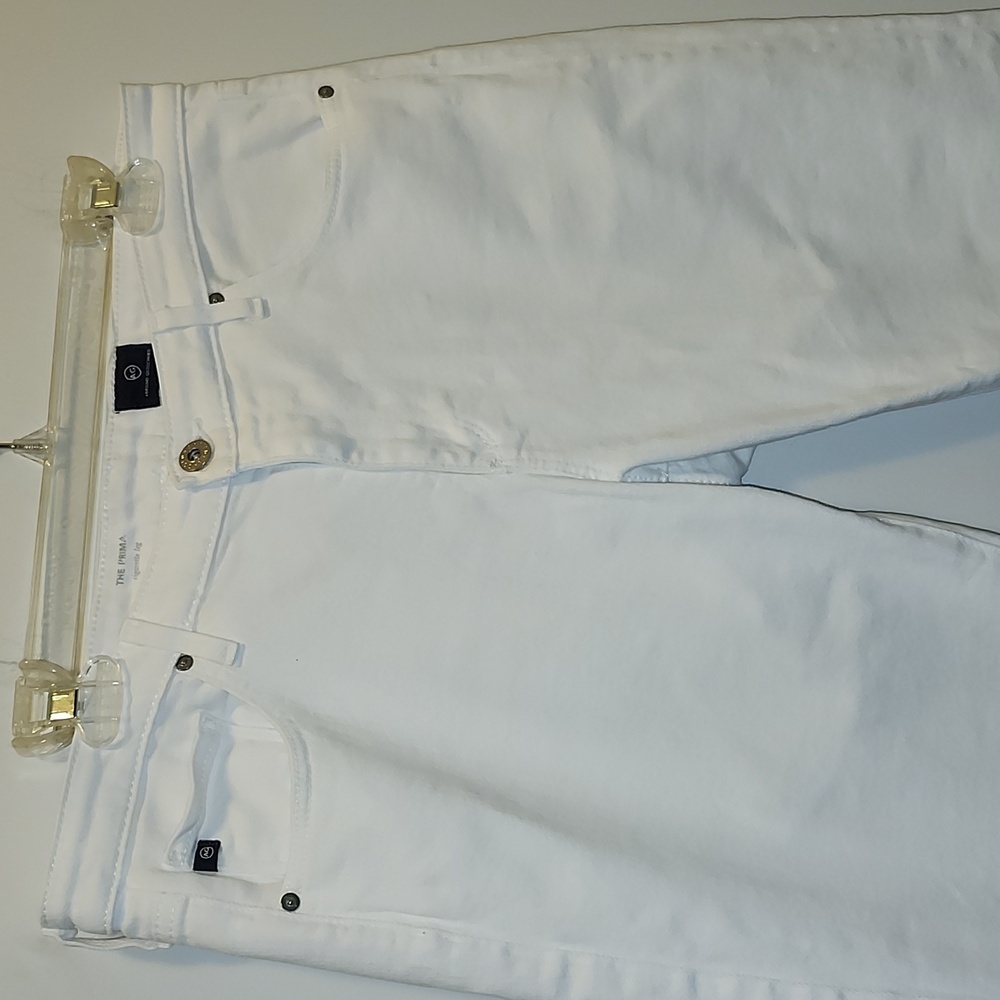 AG The Prima Mid Rise White Cigarette leg Stretch Jeans | Size 31 - Picture 3 of 9